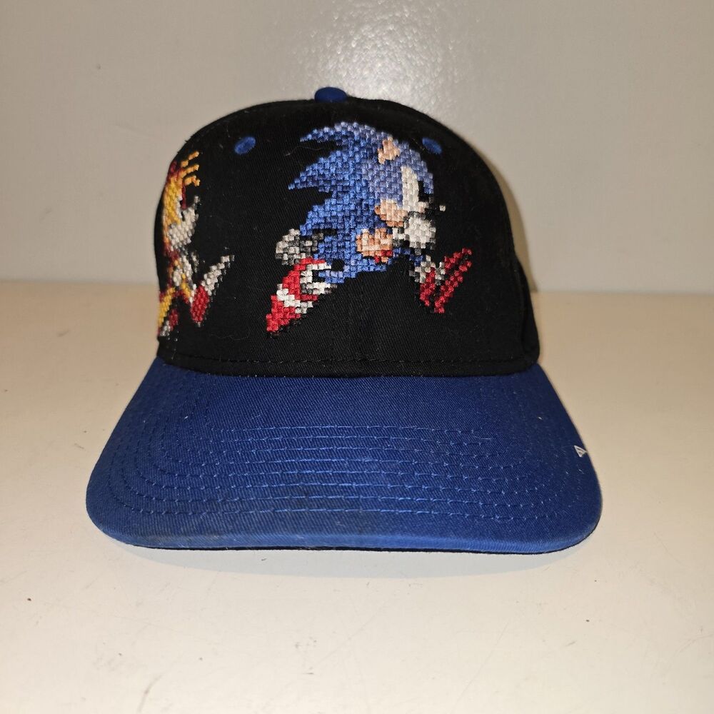 Sonic The Hedgehog Think Fast SEGA Pixel Snapback Cap Hat